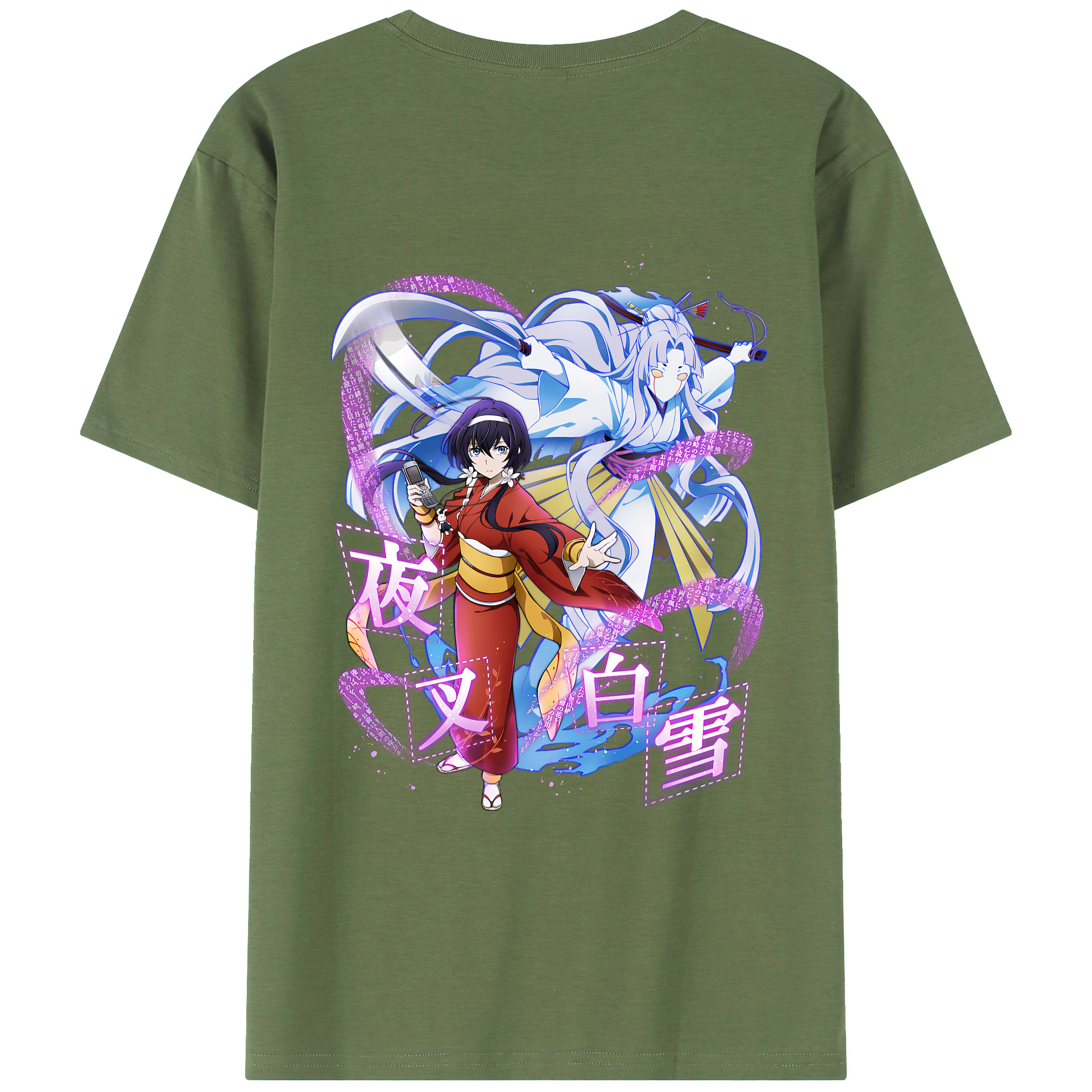 （画像用） 文豪ストレイドッグス Bungo Stray Dogs 綿100％ メンズ半袖Tシャツ（バックプリント） 通気性